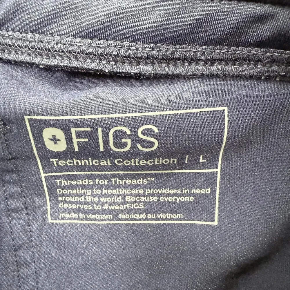 FIGS Technical‎ Collection Pants Mens Large Navy Blue Drawstring Scrub Medical